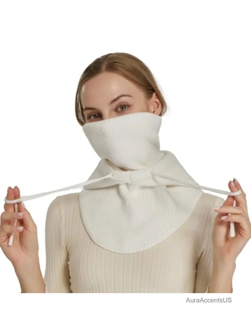 Knit Balaclava for Women Winter Ski Face Mask Neck Warmer One Size